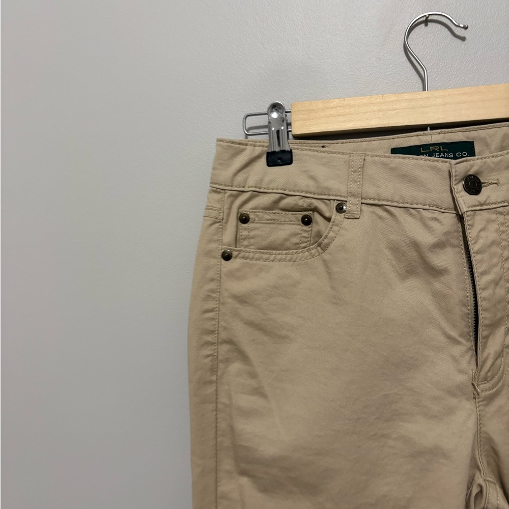 Lauren Ralph Lauren Classic Straight-Leg Chino Tan Khaki Pants - Picture 2 of 6